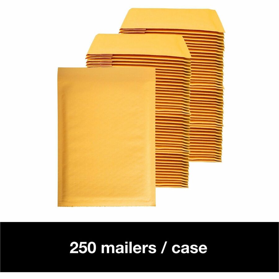 Bubble/Shipping - #00 - 5" Width x 10" Length - Self-sealing - Kraft - Kraft - 1 / Carton