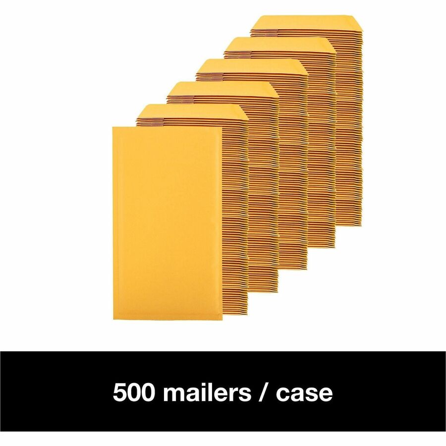 Bubble/Shipping - #000 - 4" Width x 8" Length - Self-sealing - Kraft - Kraft - 1 / Carton