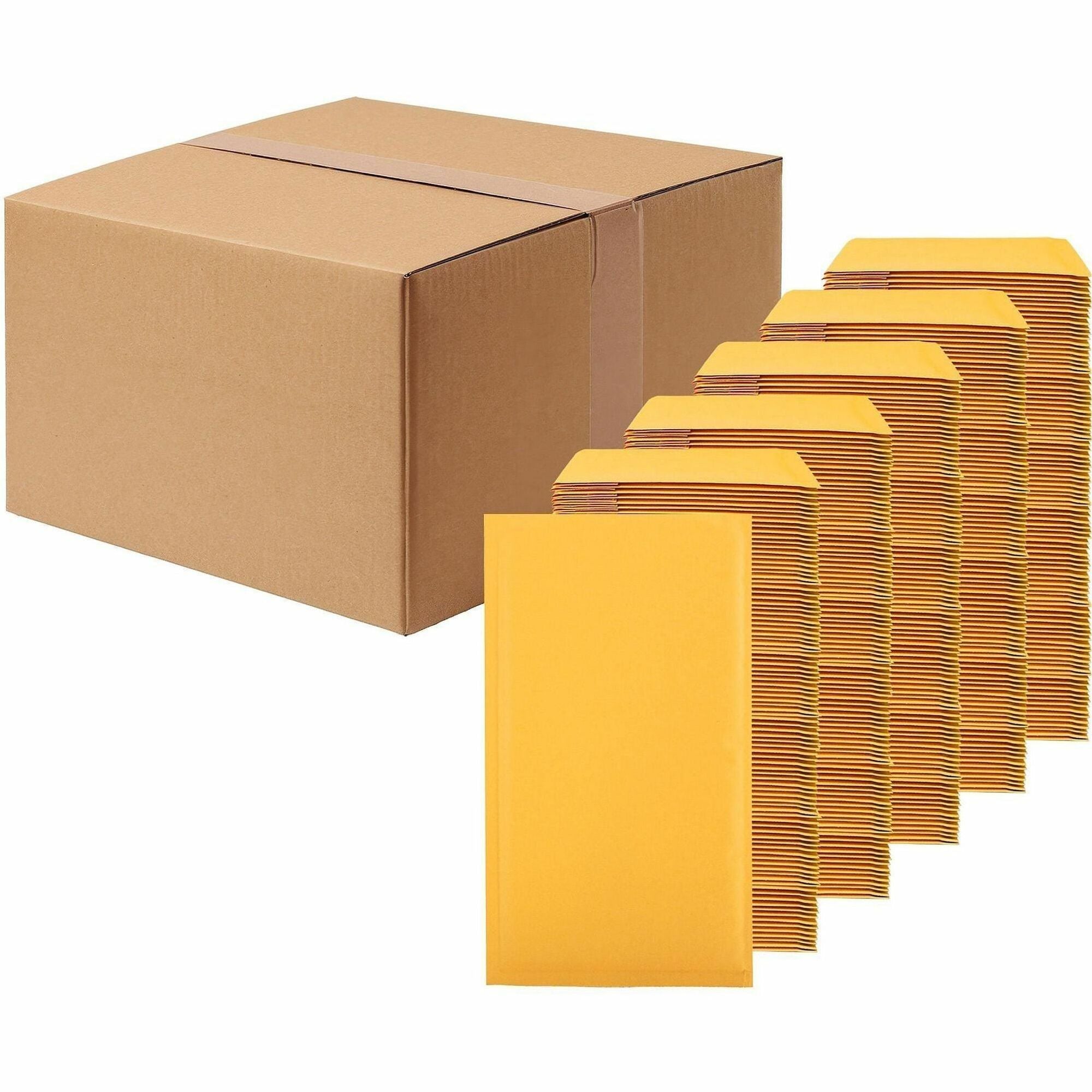 Bubble/Shipping - #000 - 4" Width x 8" Length - Self-sealing - Kraft - Kraft - 1 / Carton