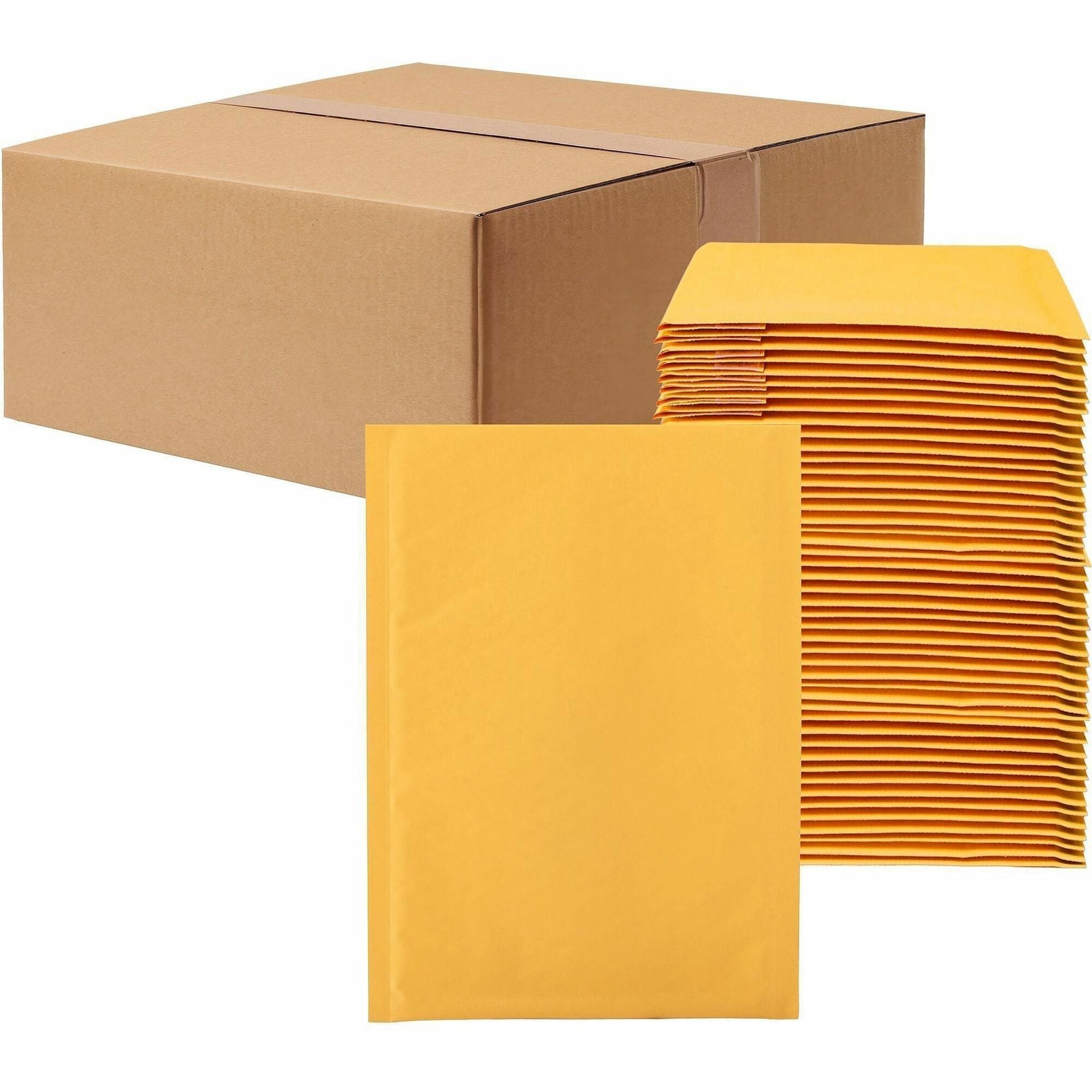 Bubble/Shipping - #2 - 8 1/2" Width x 12" Length - Self-sealing - Kraft - Kraft - 1 / Carton