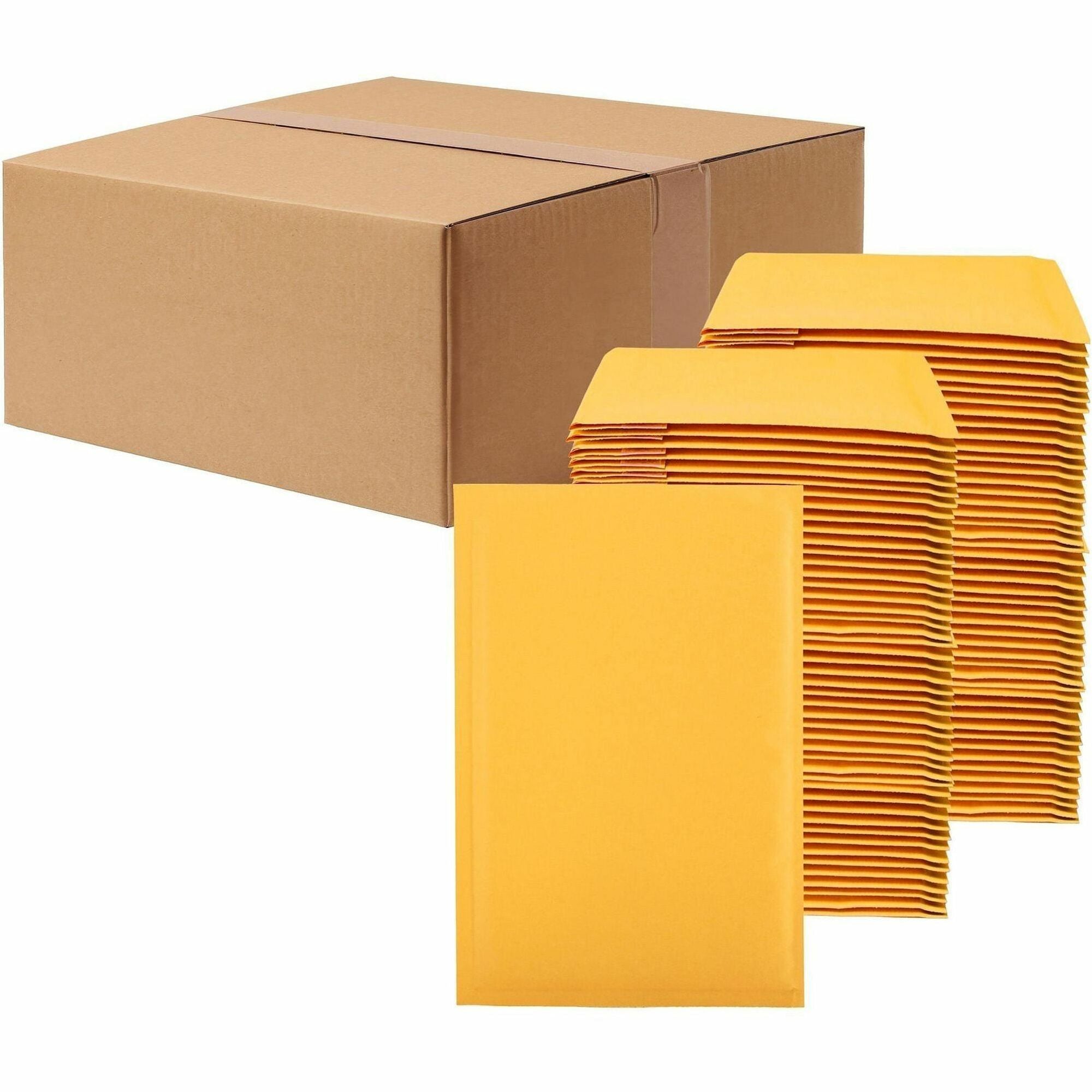 Bubble/Shipping - #3 - 8 1/2" Width x 14 1/2" Length - Self-sealing - Kraft - Kraft - 1 / Carton