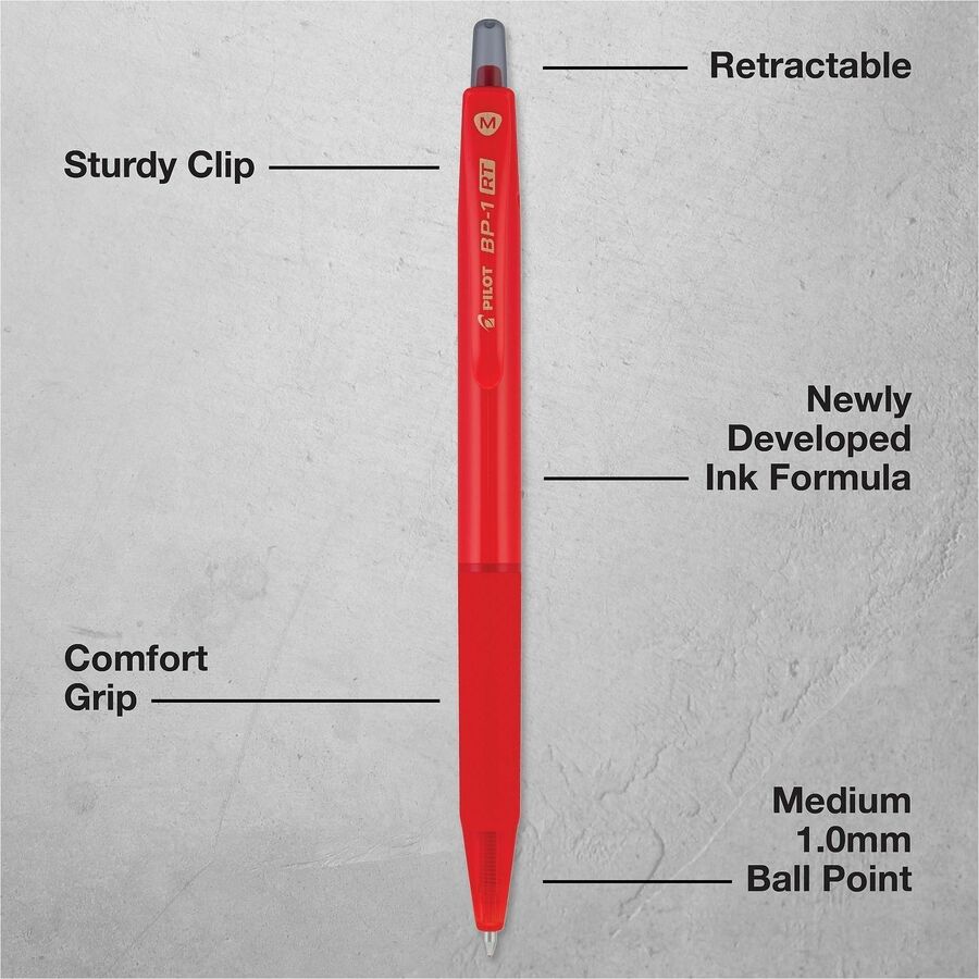 Pen;Ballpoint;Bp1Rt;Red;Med