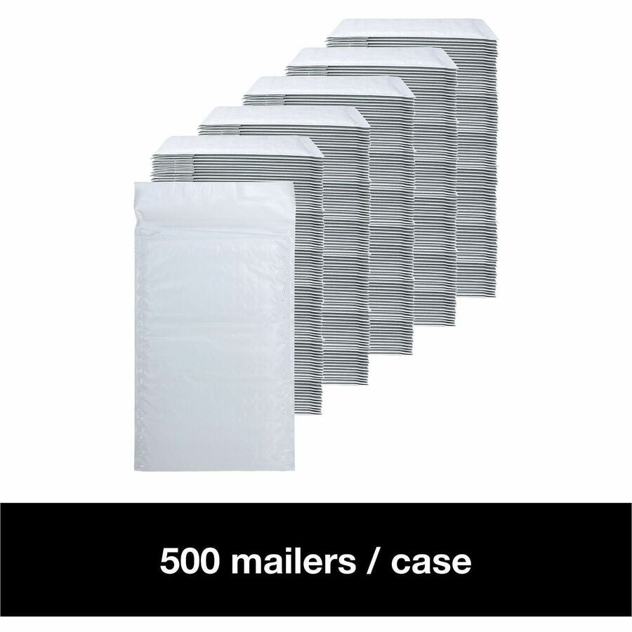 Bubble/Shipping - #000 - 4" Width x 8" Length - Self-sealing - White - Polyethylene - 1 / Carton