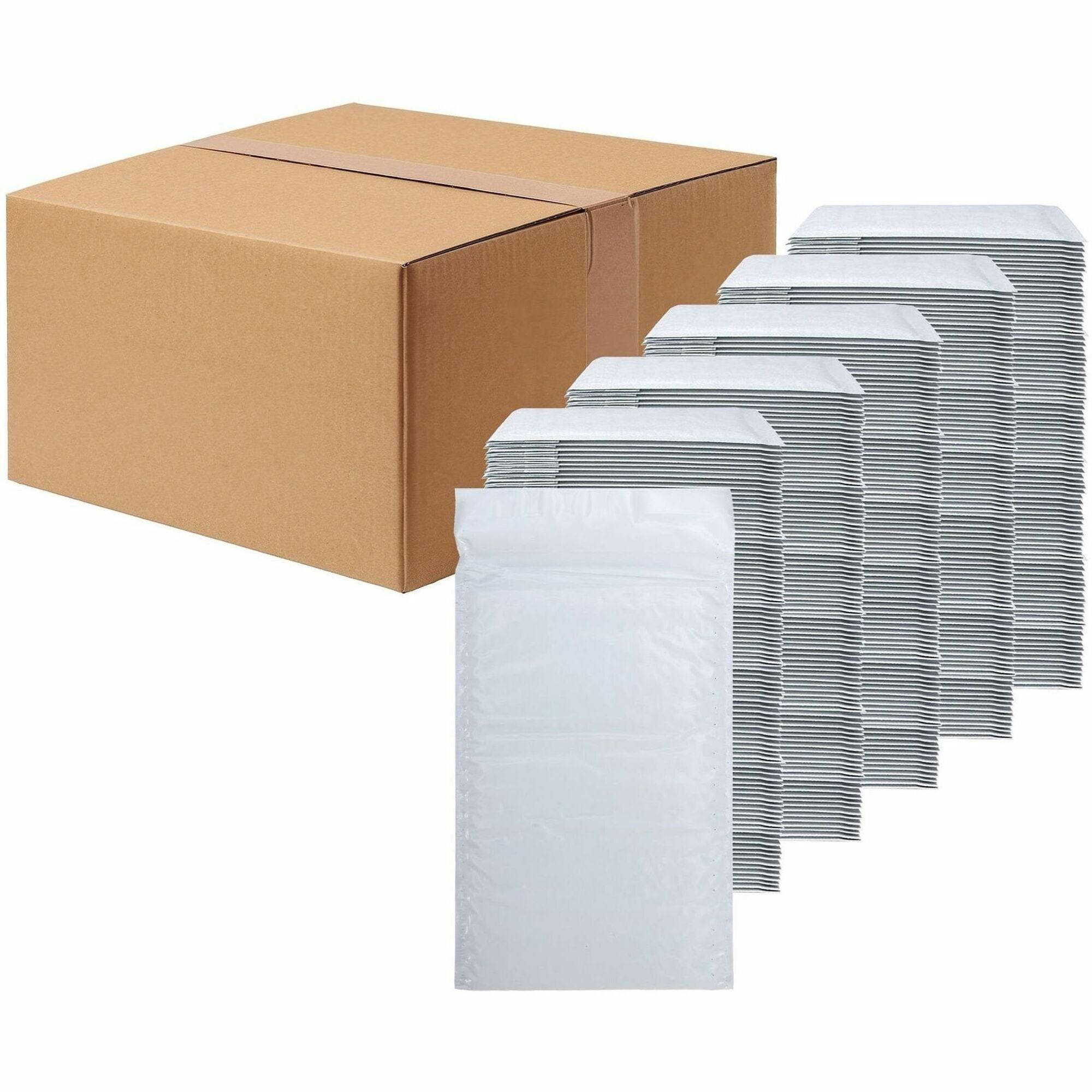 Bubble/Shipping - #000 - 4" Width x 8" Length - Self-sealing - White - Polyethylene - 1 / Carton