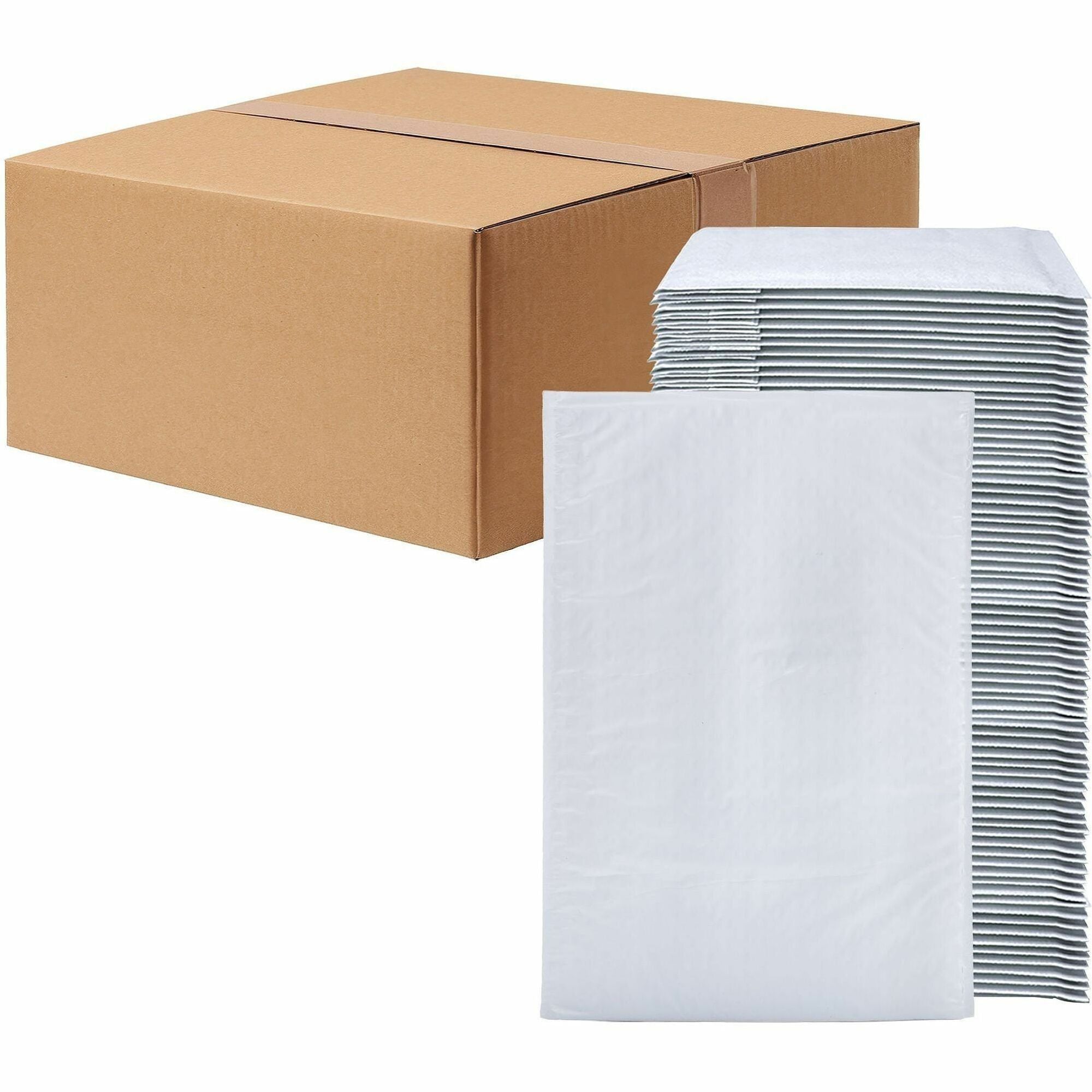 Bubble/Shipping - #1 - 7 1/4" Width x 12" Length - Self-sealing - White - Polyethylene - 1 / Carton