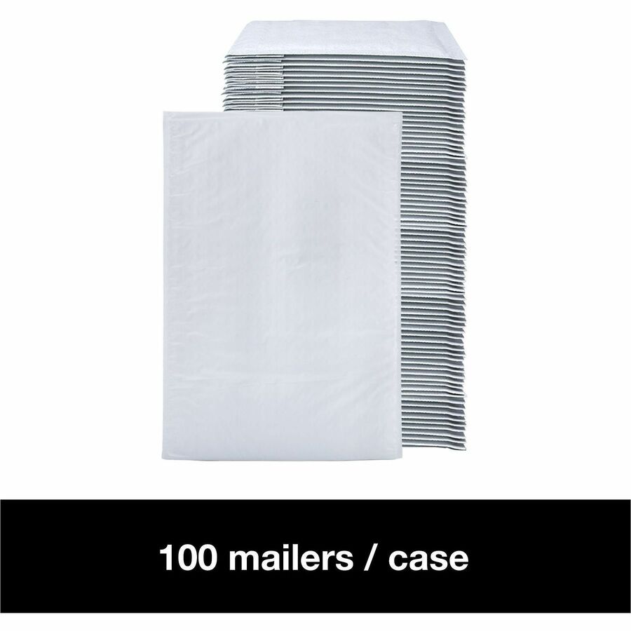 Bubble/Shipping - #1 - 7 1/4" Width x 12" Length - Self-sealing - White - Polyethylene - 1 / Carton