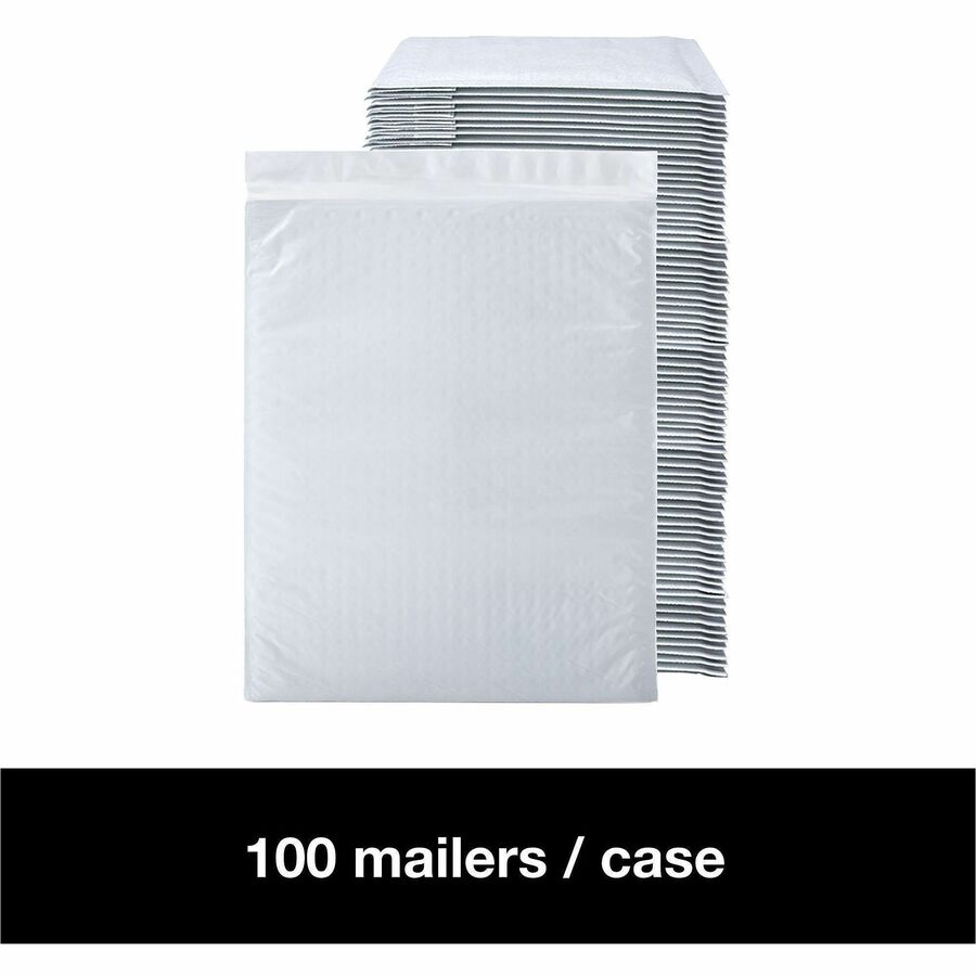 Bubble/Shipping - #2 - 8 1/2" Width x 12" Length - Self-sealing - White - Polyethylene - 1 / Carton
