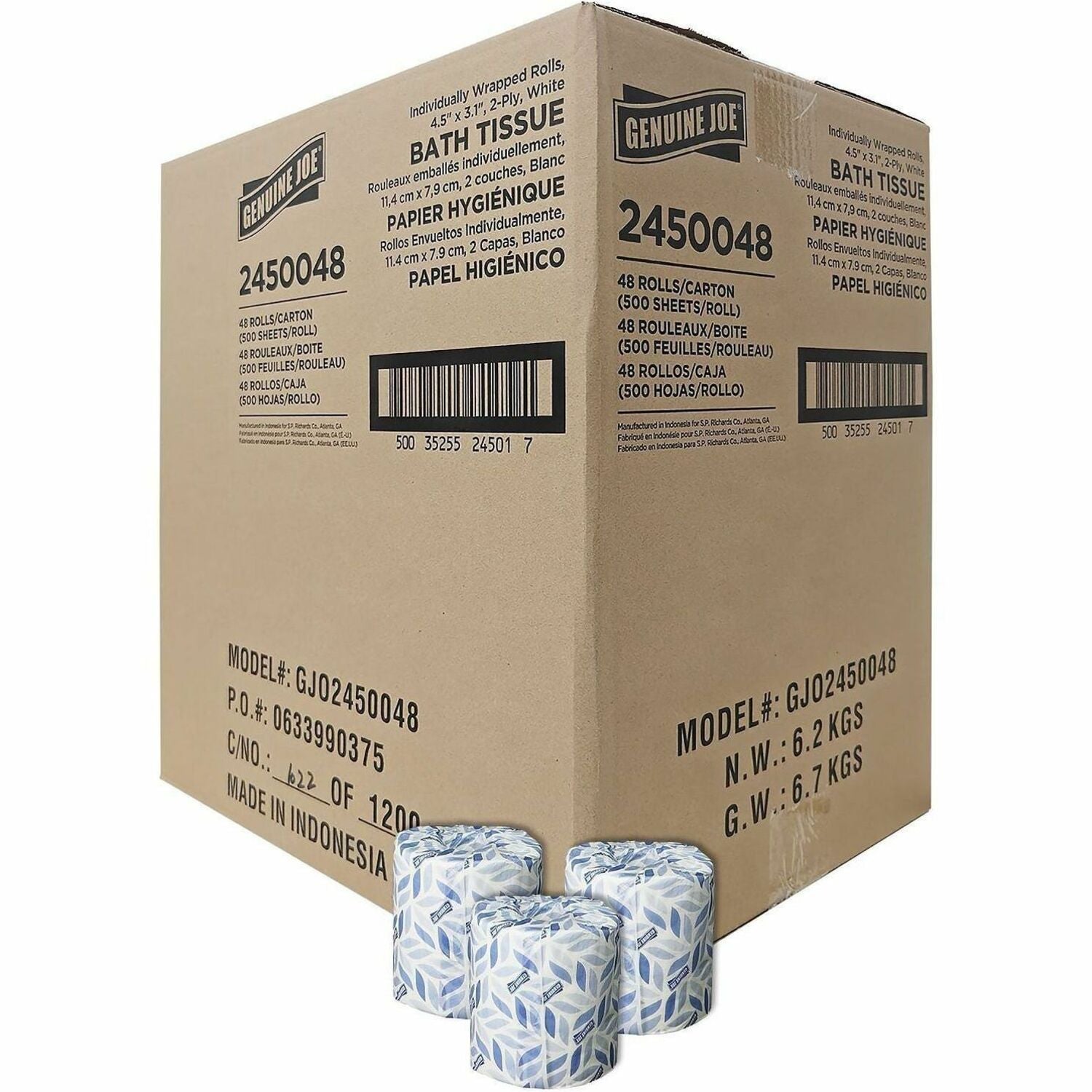 Tissue;Bath;2Ply;500Sh;Wh