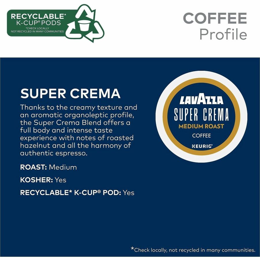 Lavazza K-Cup, Pod, Ground Super Crema K-Cup Coffee Pods