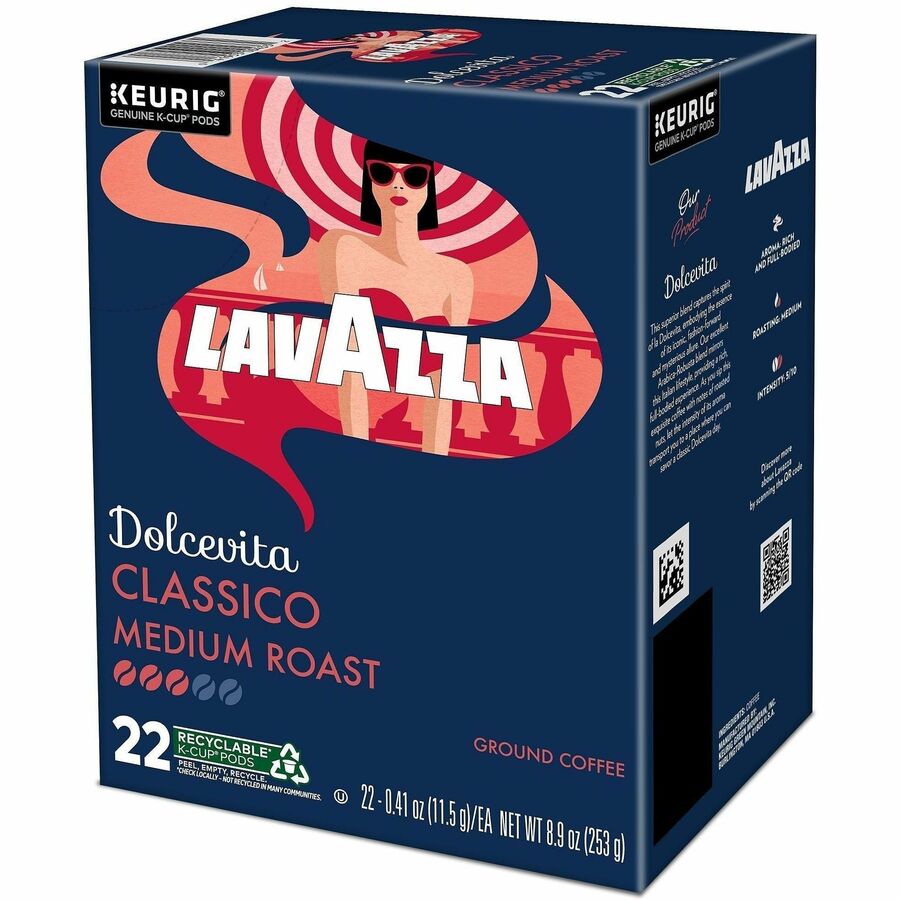 Lavazza K-Cup, Pod, Ground Dolcevita Classico K-Cup Coffee Pods