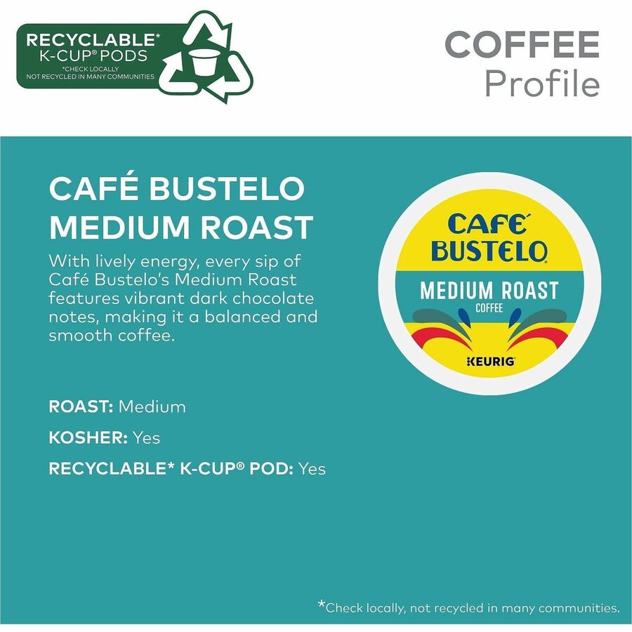 Caf&eacute; Bustelo K-Cup, Pod Medium-Roast K-Cup Coffee Pods