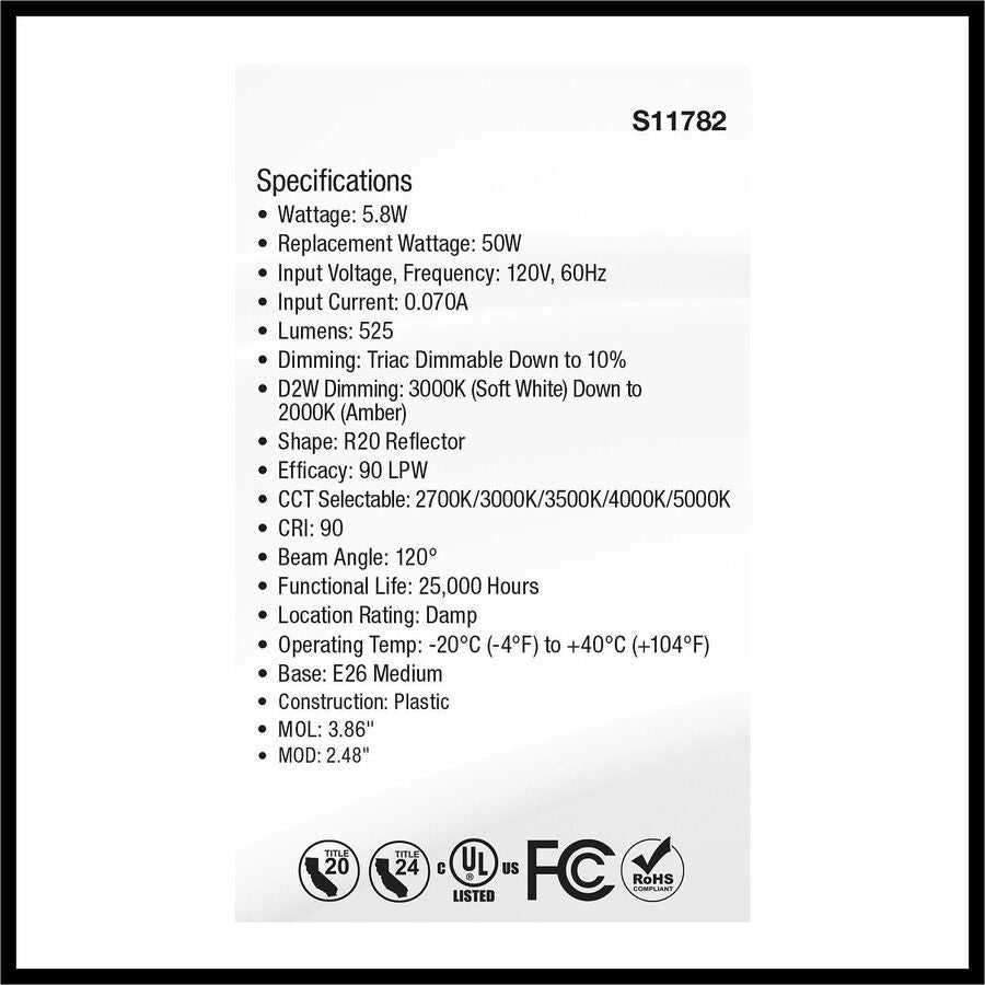 Satco LED R20 Reflector Bulbs