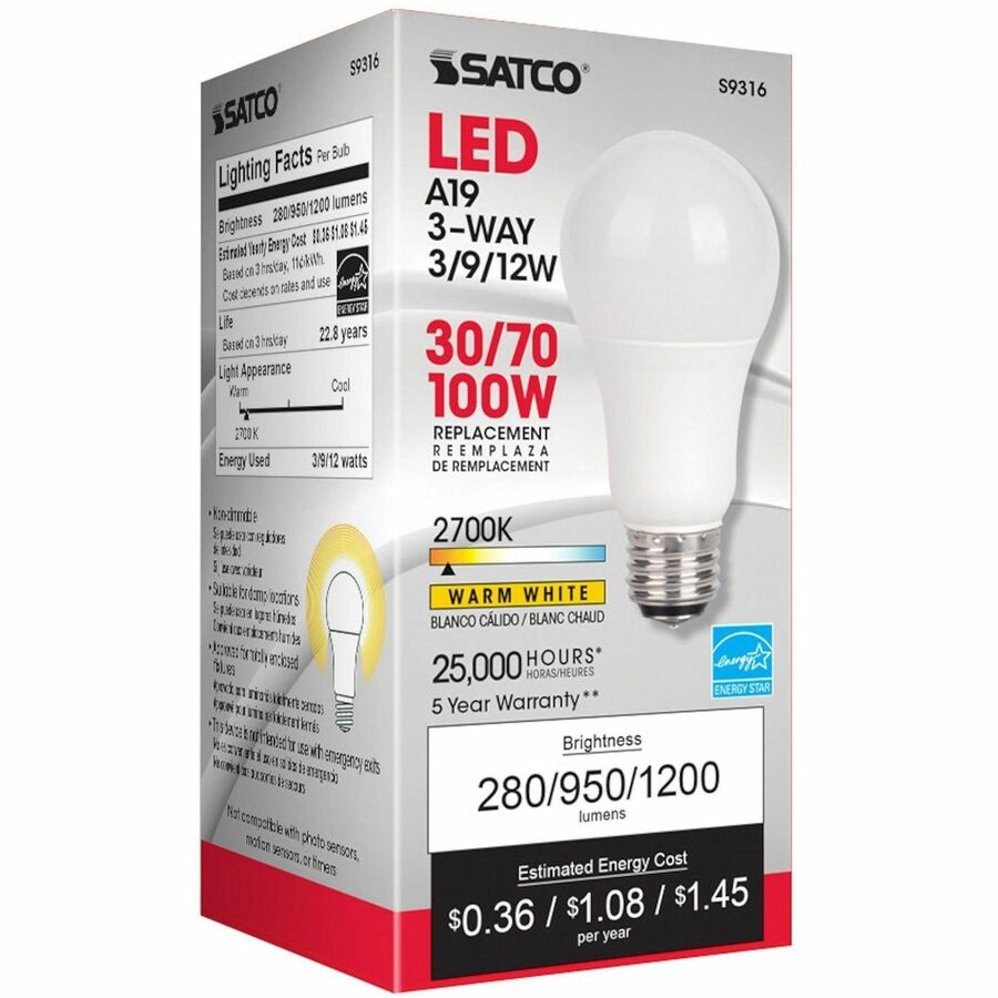 Satco A19 LED Frosted Bulb