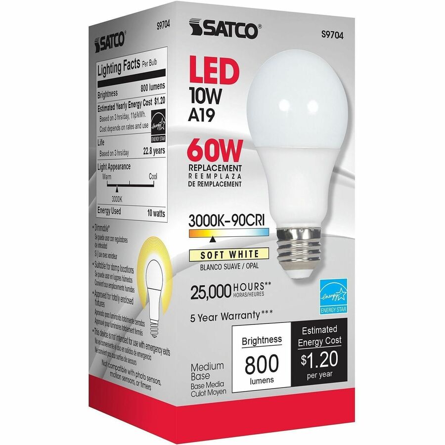 Satco A19 LED Frosted Bulb