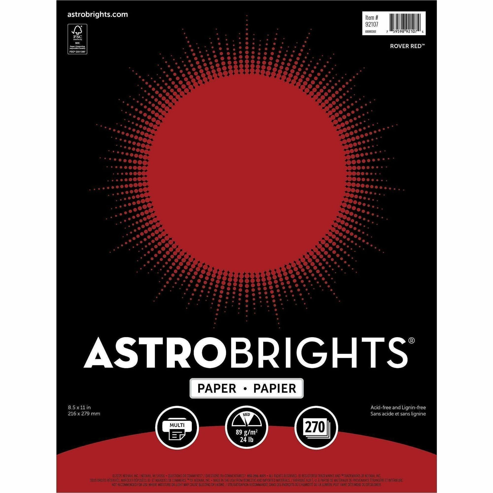 Wausau Paper Astrobrights 24 lb Colored Paper