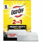Easy-Off Heavy Duty 2-in-1 Eraser - Foam - Heavy Duty, Abrasive - White - 5 / Pack