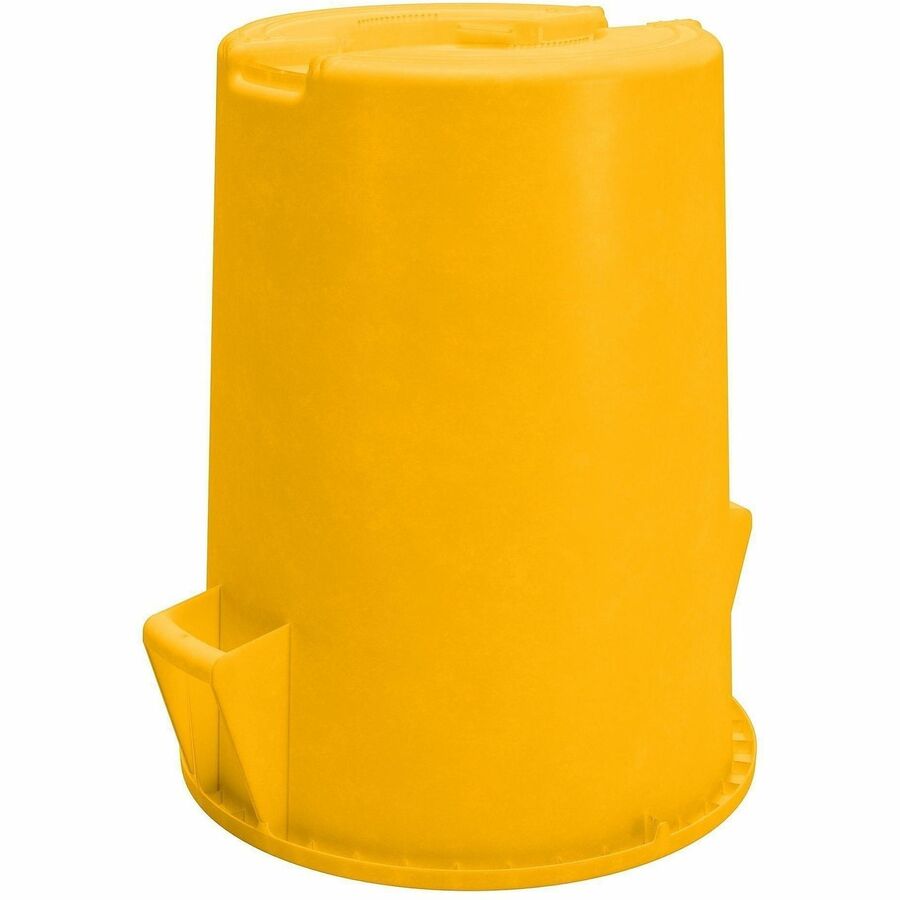 Sparta Bronco Round Waste Containers - Open Top - 44 gal Capacity - Round - Manual - 31.6" Height x 24.2" Width x 24.2" Depth - Plastic, Linear Low-Density Polyethylene (LLDPE) - Yellow - 1 Each