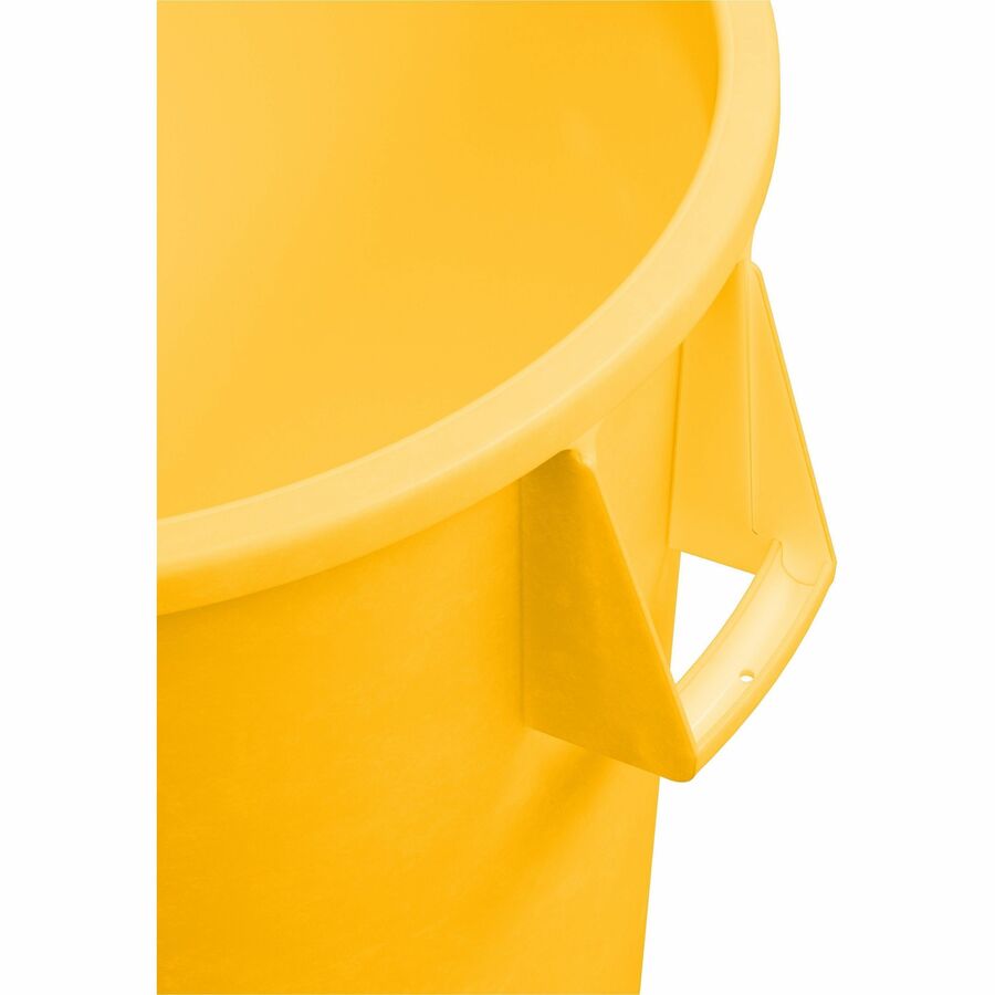 Sparta Bronco Round Waste Containers - Open Top - 44 gal Capacity - Round - Manual - 31.6" Height x 24.2" Width x 24.2" Depth - Plastic, Linear Low-Density Polyethylene (LLDPE) - Yellow - 1 Each