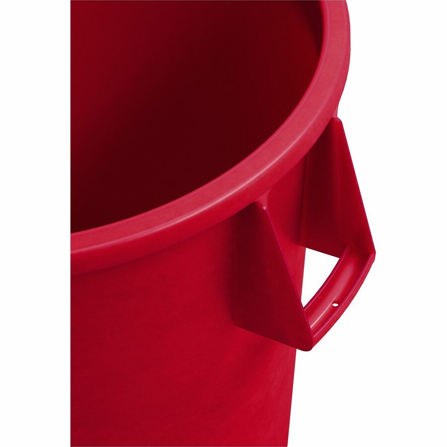 Sparta Bronco Round Waste Containers - Open Top - 44 gal Capacity - Round - Manual - 31.6" Height x 24.2" Width x 24.2" Depth - Plastic, Linear Low-Density Polyethylene (LLDPE) - Red - 1 Each