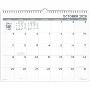 Mead BIG PLANS Monthly Wall Calendar - Monthly - 15 Month - October 2026 to December 2027 - 12" x 15" Sheet Size - 2.18" x 2.81" Block - Twin Wire - Wall Mount - White Cover