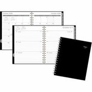 Mead Basic Weekly/Monthly Planner - Weekly, Monthly - 15 Month - October to December - 1 Week, 1 Month Double Page Layout - Letter - 8 1/2" x 11" Sheet Size - Twin Wire - Black Poly Cover