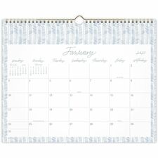 Cambridge Leah Bische Monthly Wall Calendar - Monthly - 12 Month - January 2027 to December 2027 - 15" x 12" Sheet Size - 2.81" x 1.40" Block - Twin Wire - Wall Mount