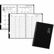 Mead BIG PLANS Weekly/Monthly Planner - Julian Dates - Weekly, Monthly - 15 Month - October 2026 to December 2027 - 7:00 AM to 8:00 PM - Hourly - Monday - Friday - 5 1/2" x 8 1/2" Sheet Size - Twin Wire - Black Poly Cover