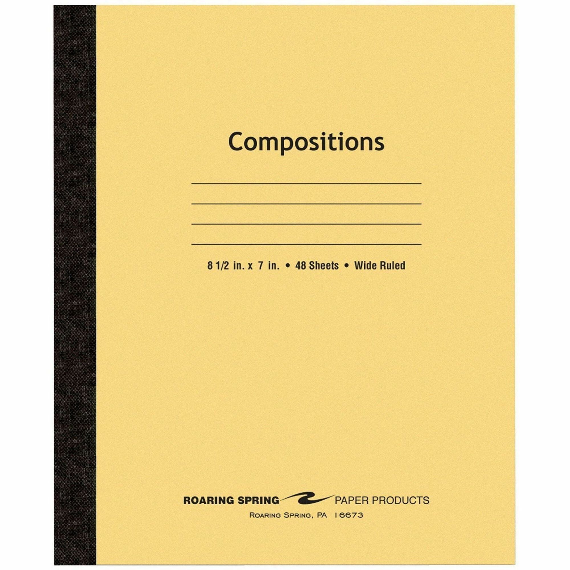 Roaring Spring Plain Cover Tapebound Comp Notebook