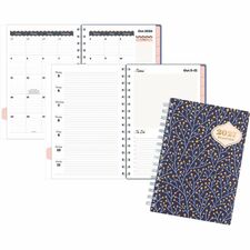 Mead CatCoq Berry Branches Weekly/Monthly Planner - Monthly, Weekly - 15 Month - October 2026 to December 2027 - 5 1/2" x 8 1/2" Sheet Size - Wire Bound - Poly Cover