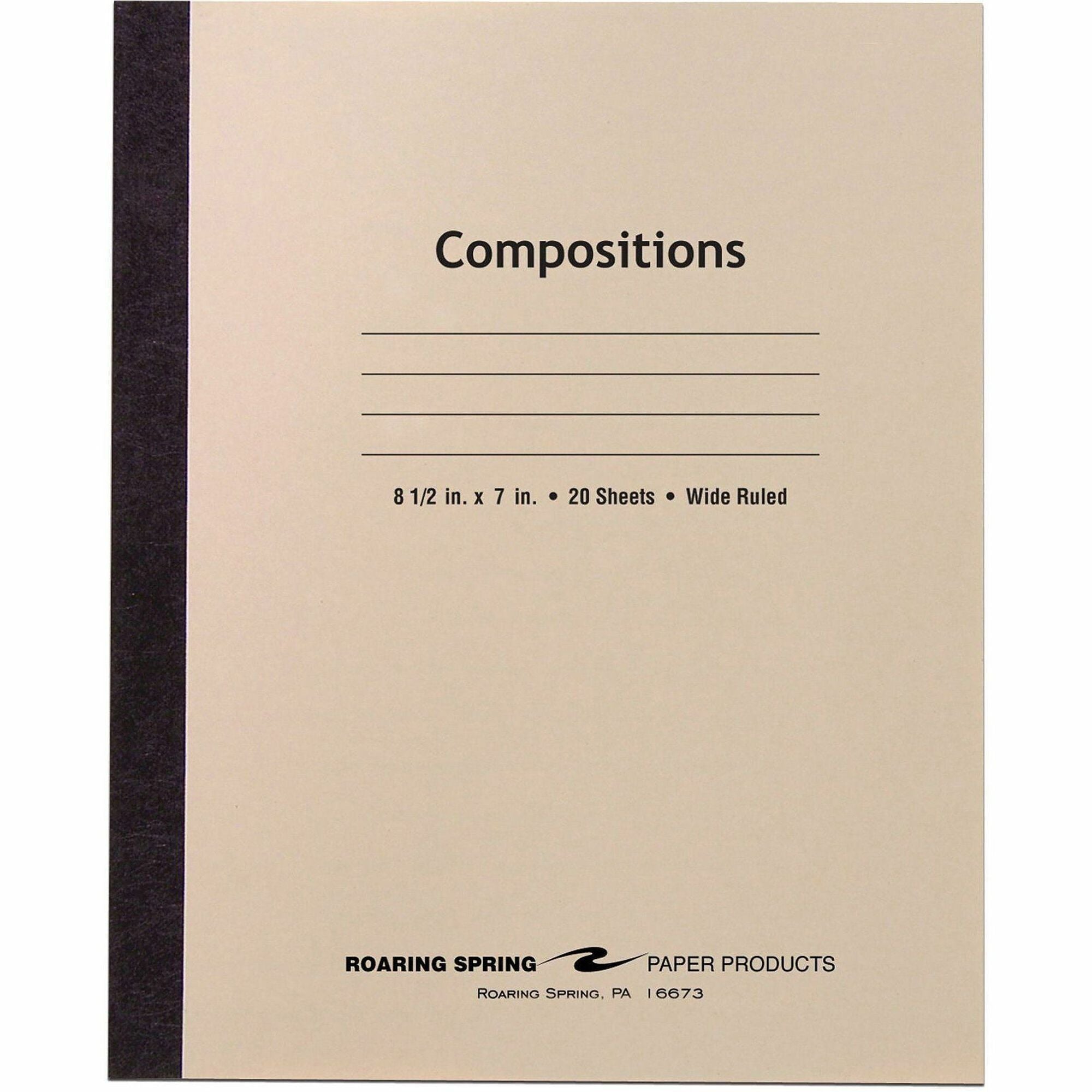 Roaring Spring Wide Ruled 20-sheet Compositn Book