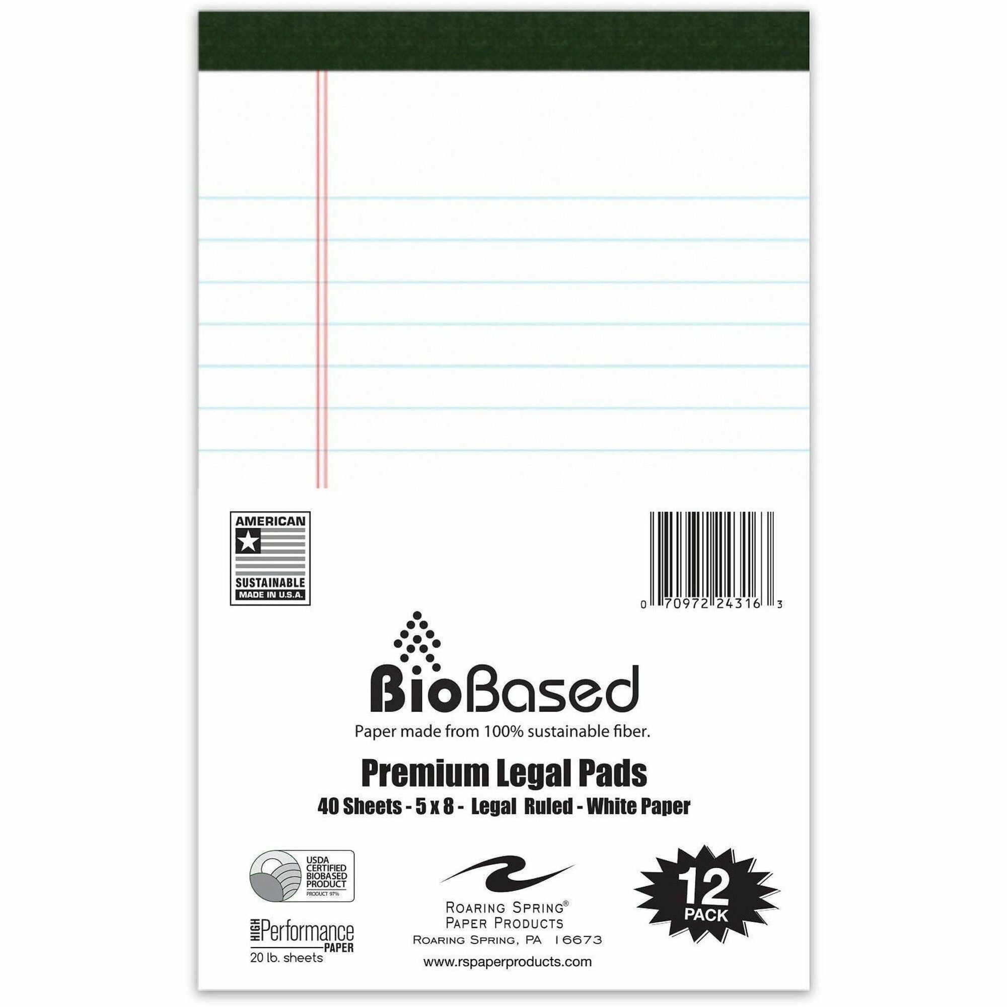 Roaring Spring Bio-Preferred Jr. Legal Pad