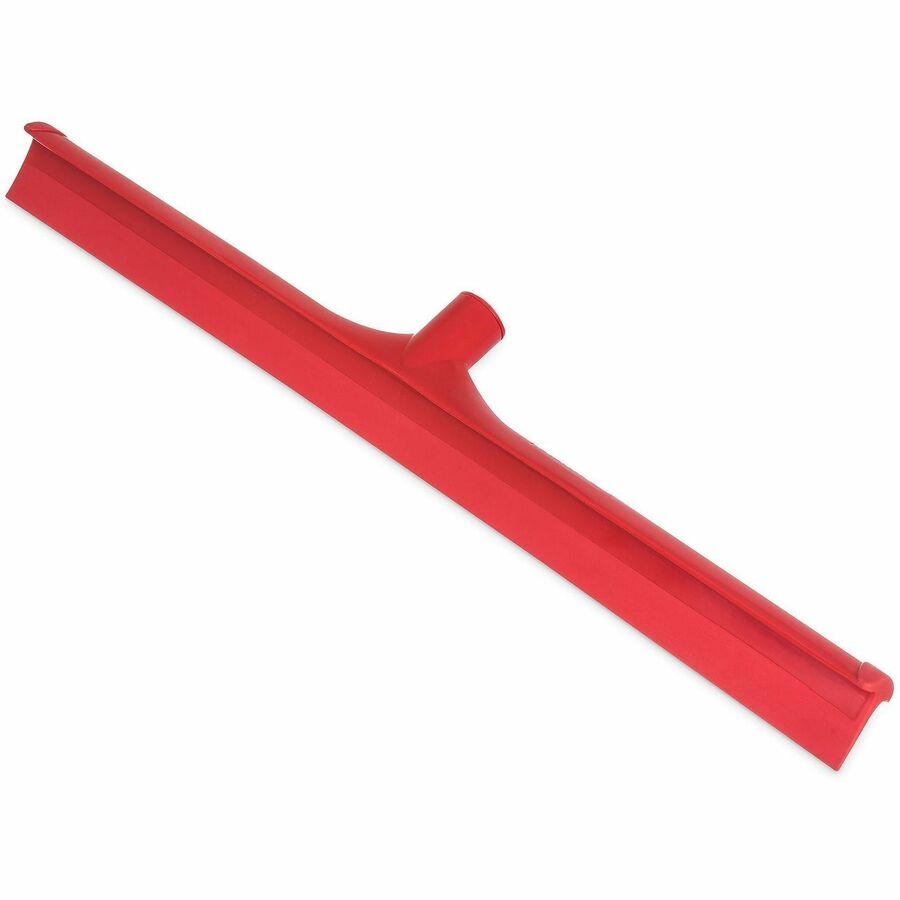Sparta 24" Single-Blade Floor Squeegee - Rubber, Thermoplastic Rubber (TPR) Blade - 3.5" Height x 1" Width x 24" Length - Durable, Rust Resistant, Bend Resistant - Red - 1Each
