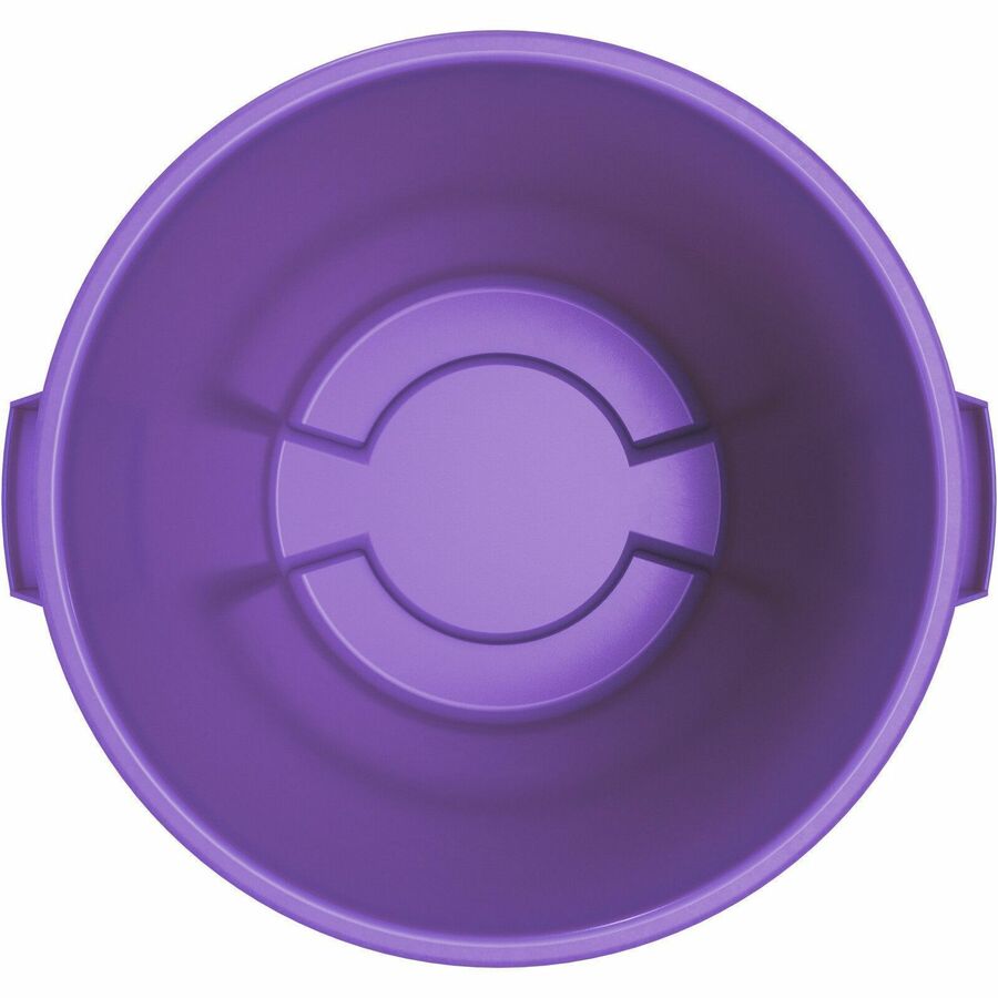 Sparta Bronco Round Waste Containers - Open Top - 44 gal Capacity - Round - Manual - 31.6" Height x 24.2" Width x 24.2" Depth - Plastic, Linear Low-Density Polyethylene (LLDPE) - Purple - 1 Each