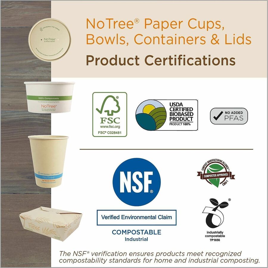 No Tree 46oz Paper Folded Takeout Containers
