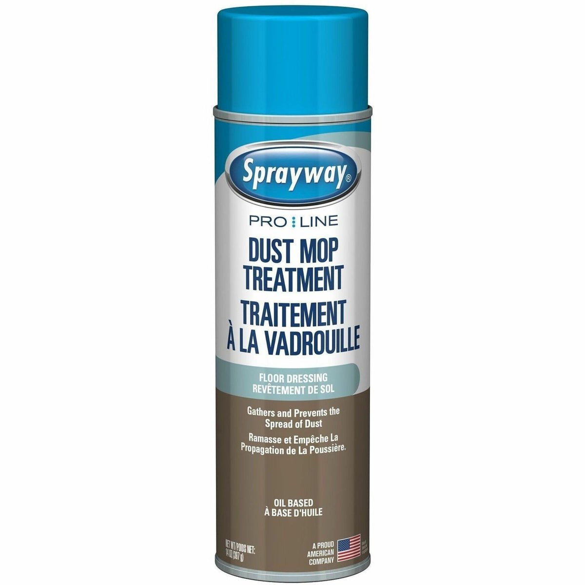 Sprayway ProLine Dust Up Dust Mop Treatment, 14 oz, Oil-Based, For Mops, Clothing, Wood and Concrete, Helps Remove Dust, Dirt and Lint, Residue-Free