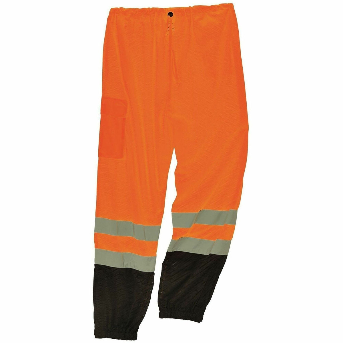 Ergodyne GloWear 8910BK Hi-Vis Pants, Large/Extra Large, Orange/Black, Reflective Bands, Lightweight, Breathable, Elastic Waistband, Adjustable Drawstring and Hook-and-Loop Closure, Cargo Pocket