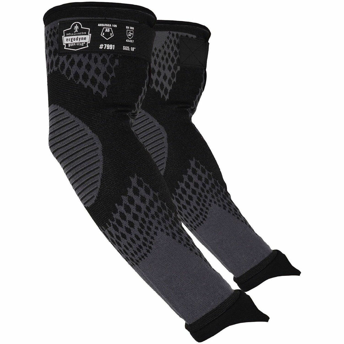 Ergodyne ProFlex 7991 Protective Arm Sleeve - 18" Length - Black - Tungsten Fiber - Machine Washable, Cut Resistant, Comfortable, Adjustable Fit, Abrasion Resistant, Breathable