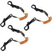 Ergodyne Squids 3152 Coil Lanyard - 2 lb Load Capacity - Small (S) - Hook Attachment - Black, Orange - 1 Pack