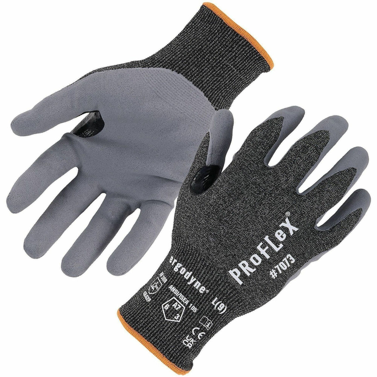 Ergodyne ProFlex 7073 Cut-Resistant Gloves, Size 11 (XXL), Gray, Sandy Nitrile Coating, Touchscreen Capable, Abrasion and Puncture Resistant, Breathable, Flexible, Reinforced Thumb Saddle - 12/Pack