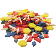 Wooden Pattern Blocks, 8 Sets of 250 in a container