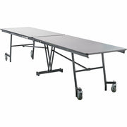 National Public Seating Mobile Cafeteria Table with Rectangular Gray Nebula Top, 145"L x 30"W x 29"H, 12-Seat Capacity, 1,100 lb Capacity, MDF, HPL, Phenolic Top, Steel Frame