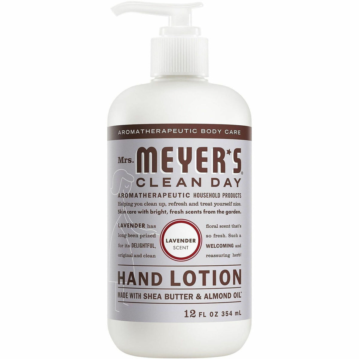 Mrs. Meyer's Clean Day Lavender Lotion - Lotion - 12 fl oz - Lavender - For Dry Skin - Applicable on Hand and Body, Foot - Moisturising, Paraben-free, Cruelty-free Pump Bottle