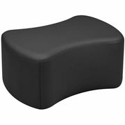 Learniture Shapes Series II Bowtie Modular Soft Seating - Vinyl Seat Material - Engineered Wood Frame Material - Black Smooth Grain - Foam