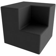 Learniture Shapes Series II 2-Tier Corner Soft Seating - Foam, Vinyl Seat Material - Engineered Wood Frame Material - Black Smooth Grain - Rubber