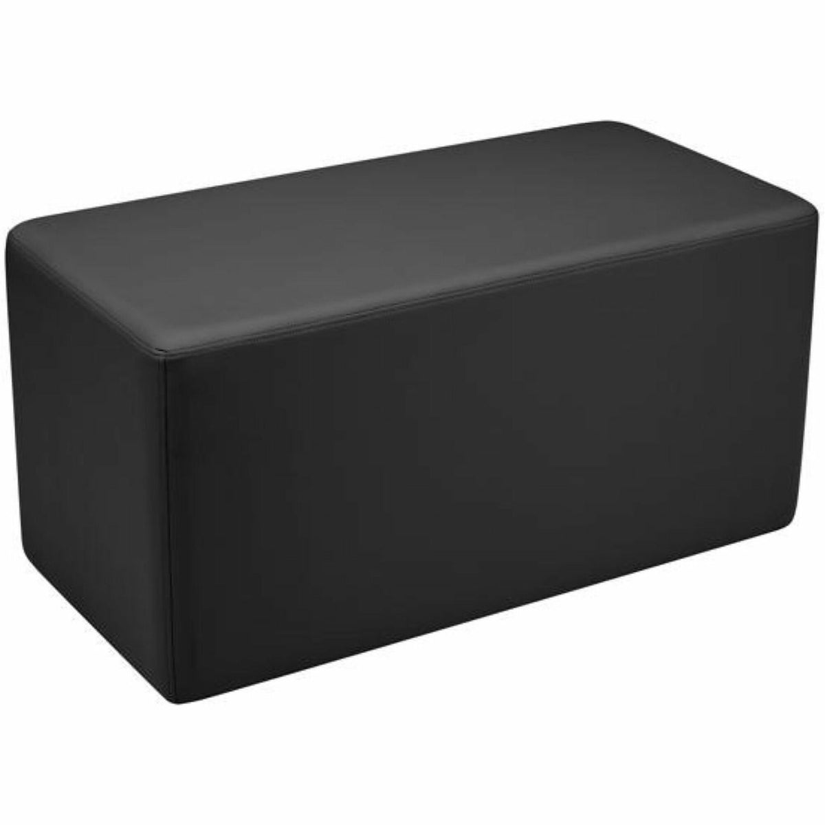 Learniture Shapes Series II Rectangle Soft Seating - Vinyl Seat Material - Engineered Wood Frame Material - Black Smooth Grain - Foam