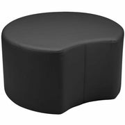 Learniture Shapes Series II Crescent Soft Seating - Vinyl Seat Material - Engineered Wood Frame Material - Black Smooth Grain - Foam