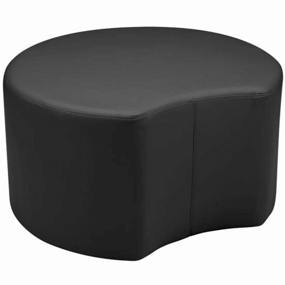 Learniture Shapes Series II Crescent Soft Seating - Vinyl Seat Material - Engineered Wood Frame Material - Black Smooth Grain - Foam