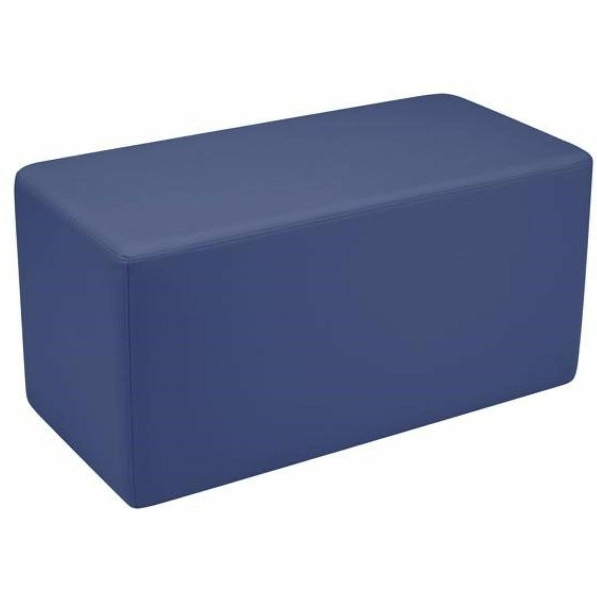 Learniture Shapes Series II Rectangle Soft Seating - Vinyl Seat Material - Engineered Wood Frame Material - Navy - Foam
