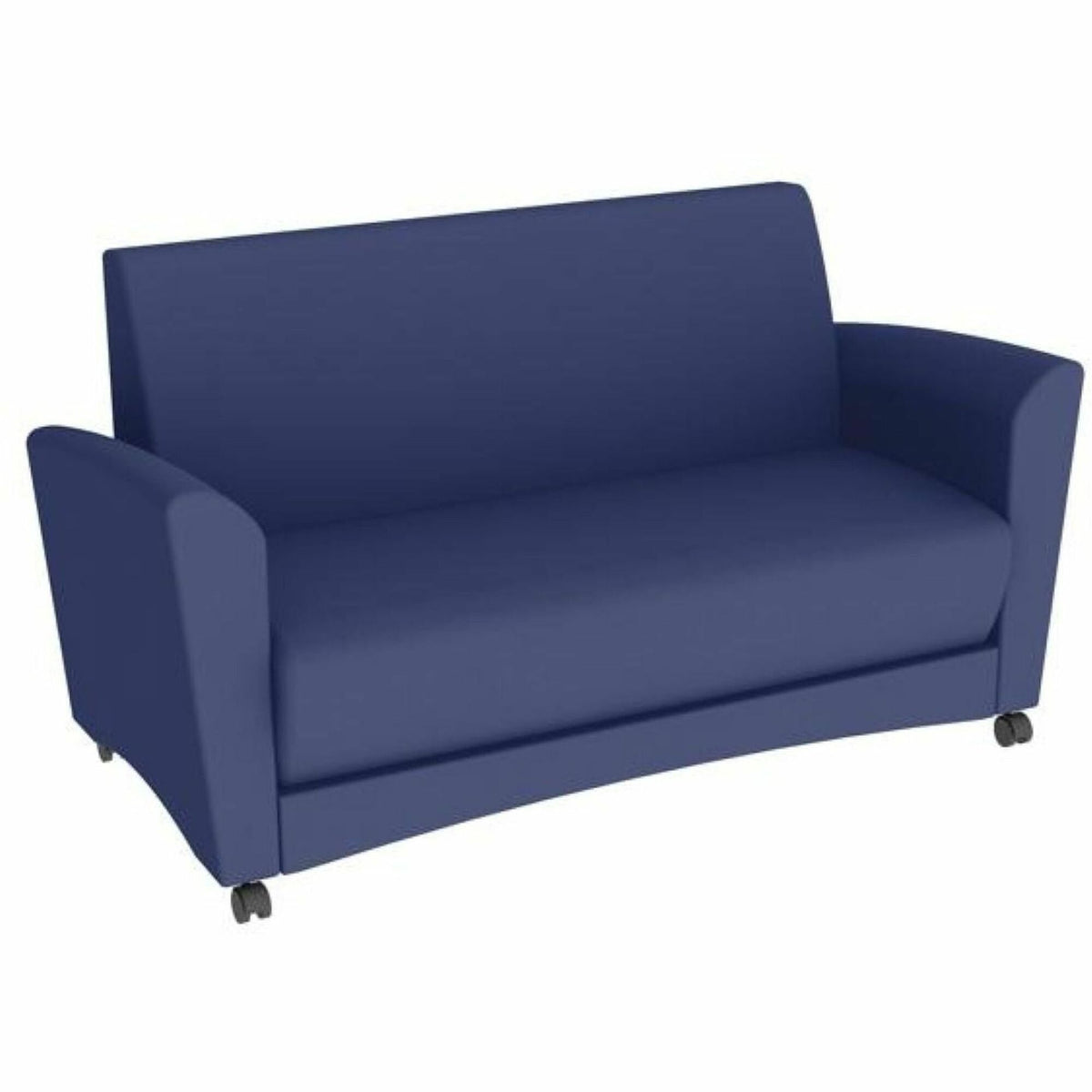 Learniture Shapes Series II Common Area Sofa - 48.50" Seat Width - Wood Frame - 60" x 29" x 26" Overall Dimension - Foam Seat - Navy