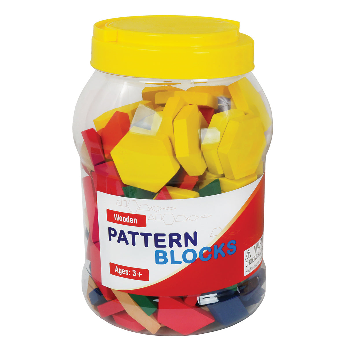 Wooden Pattern Blocks in a container, Set of 250